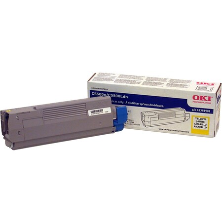 Oki Oki Yellow Toner For C5800Ldn, C5650N, C5650Dn - 2K Yield 43381901